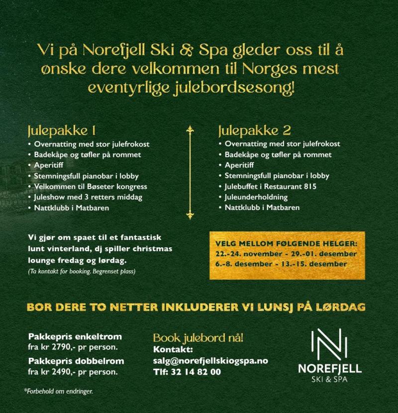 Opplev en magisk julebordsfeiring med dine kollegaer eller venner